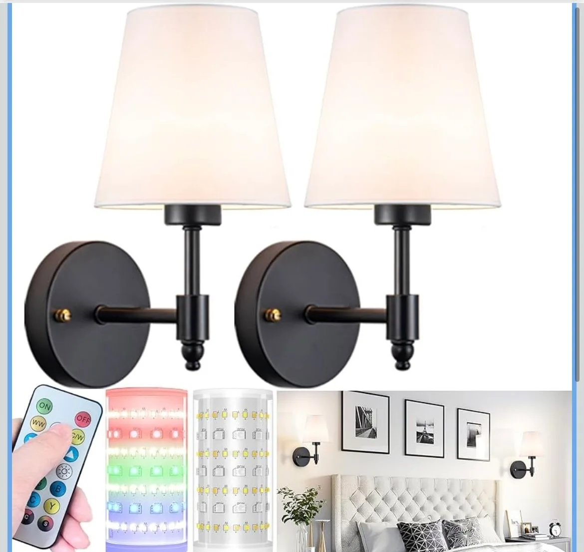 Battery Operated Wall Sconces Set Of Two thumbnail