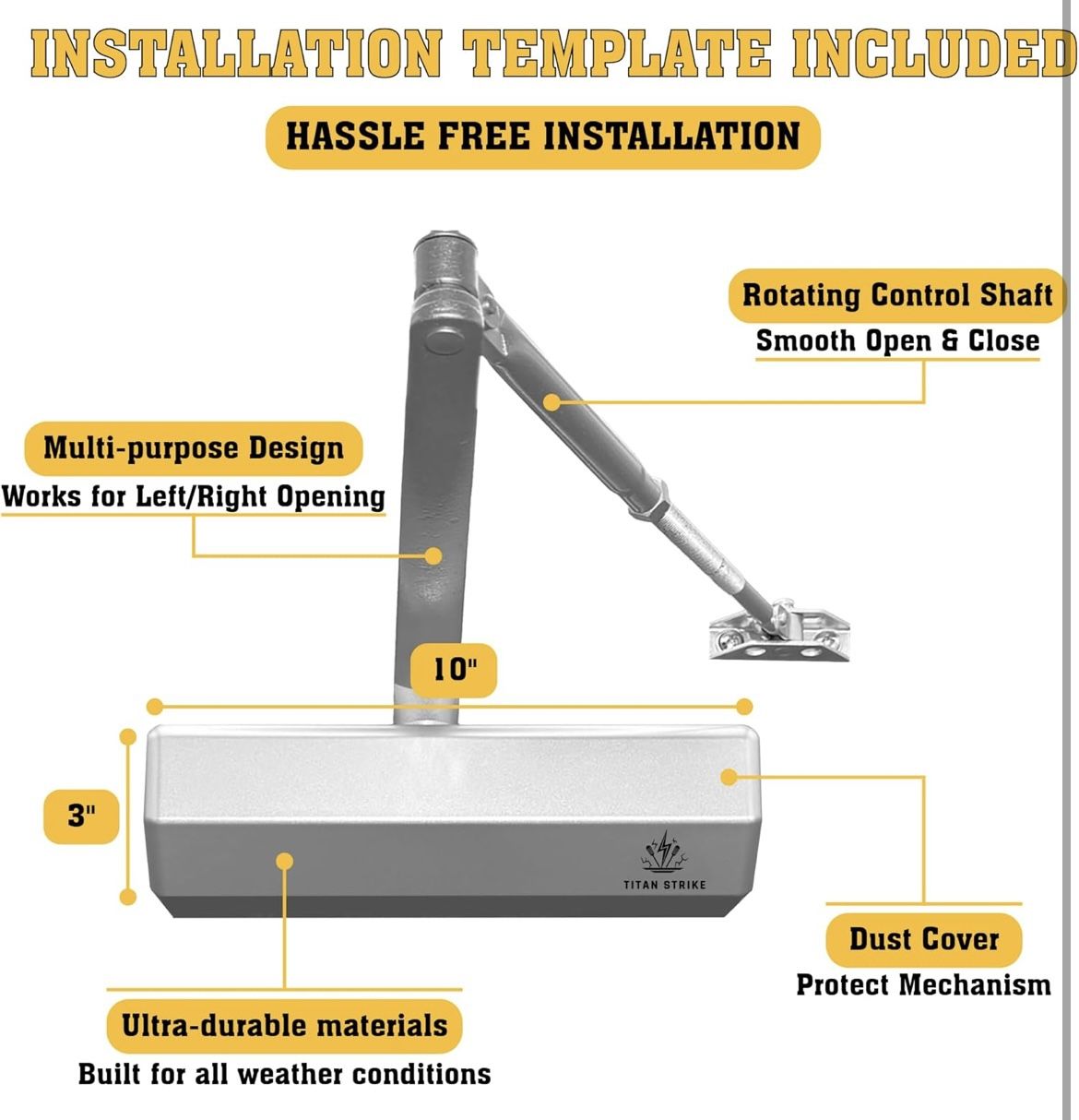 Heavy Duty Automatic Door Closer with Regular Arm - photo 5