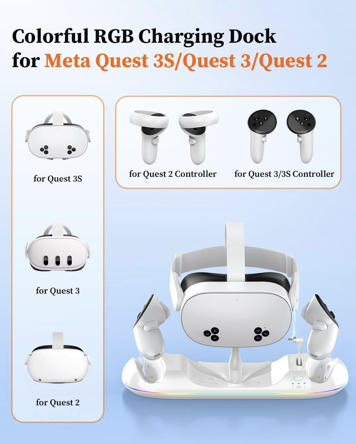 Charging Dock for Meta Quest 3S/3/2 - photo 3