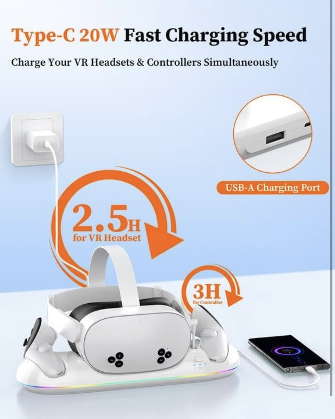 Charging Dock for Meta Quest 3S/3/2 - photo 4