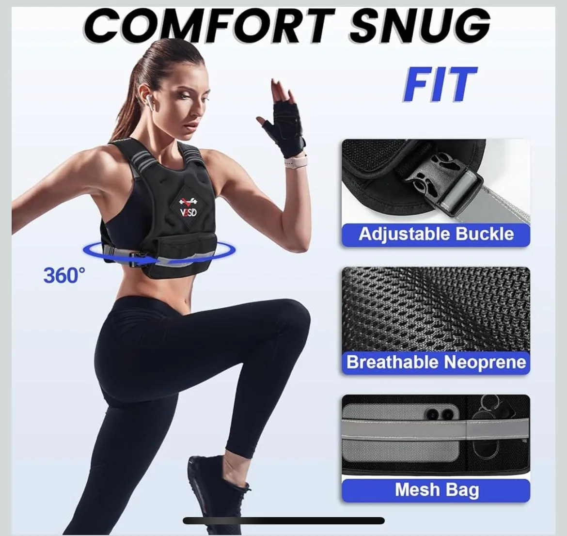 VBSD Adjustable Weighted Vest for Women Men thumbnail