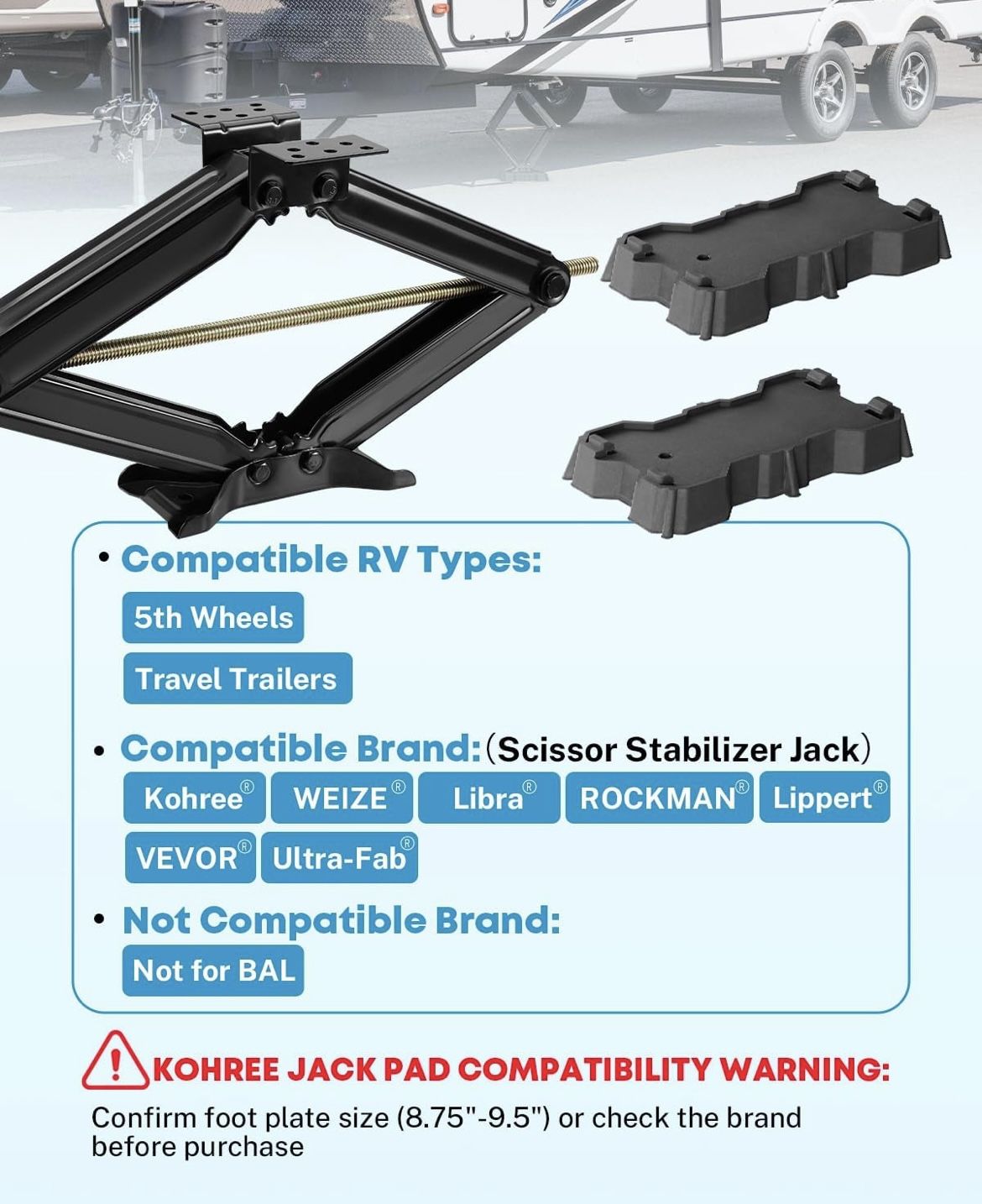 Kohree 4 Pack RV Stabilizer Jack Pads - photo 4