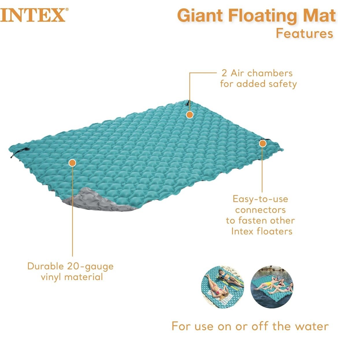 Intex Giant Inflatable Floating Water Mat - photo 4