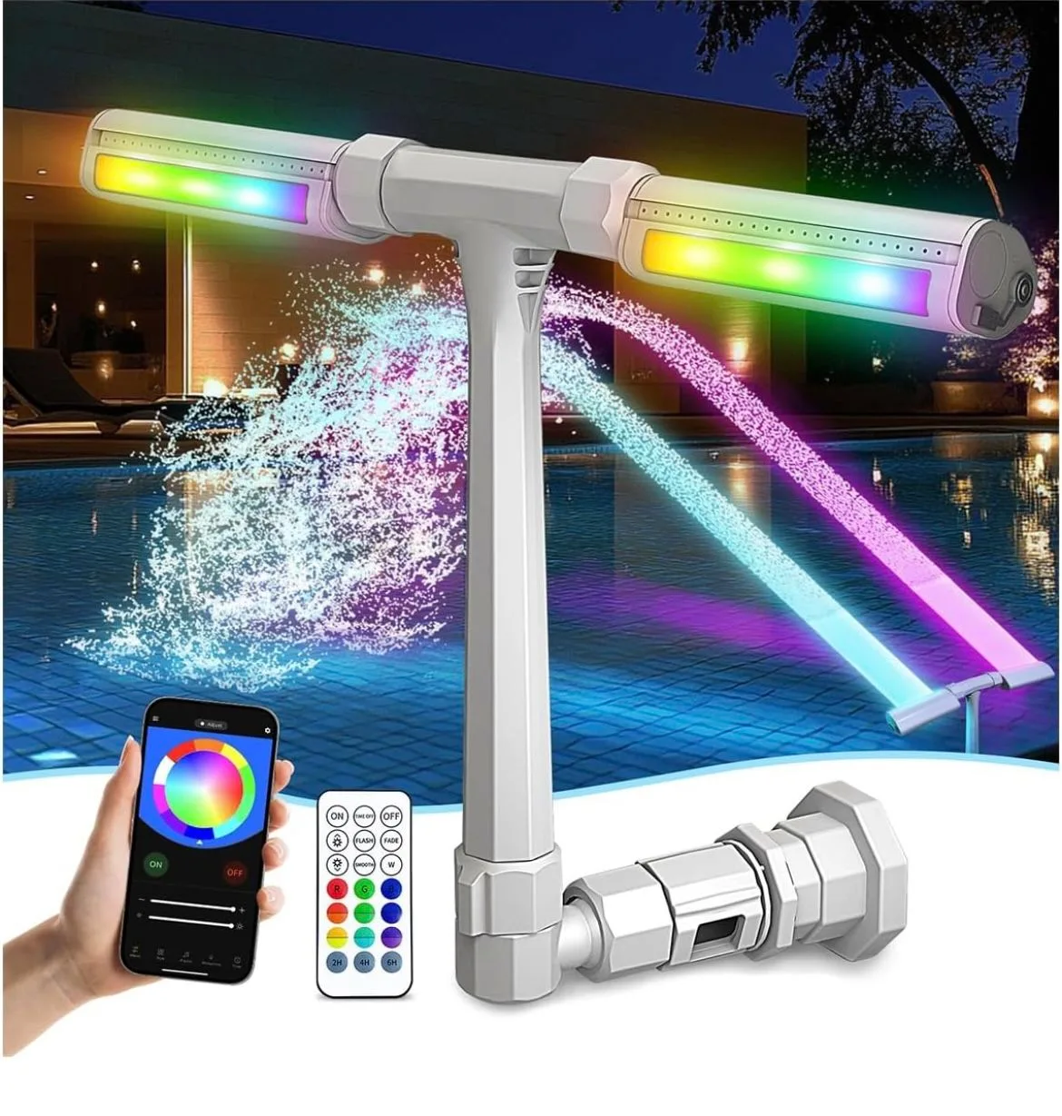 Waterfall pool fountain LED lights set thumbnail