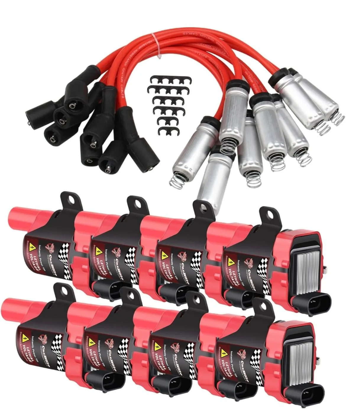 Pindex 8 Pack Ignition Coils with Spark Plugs thumbnail