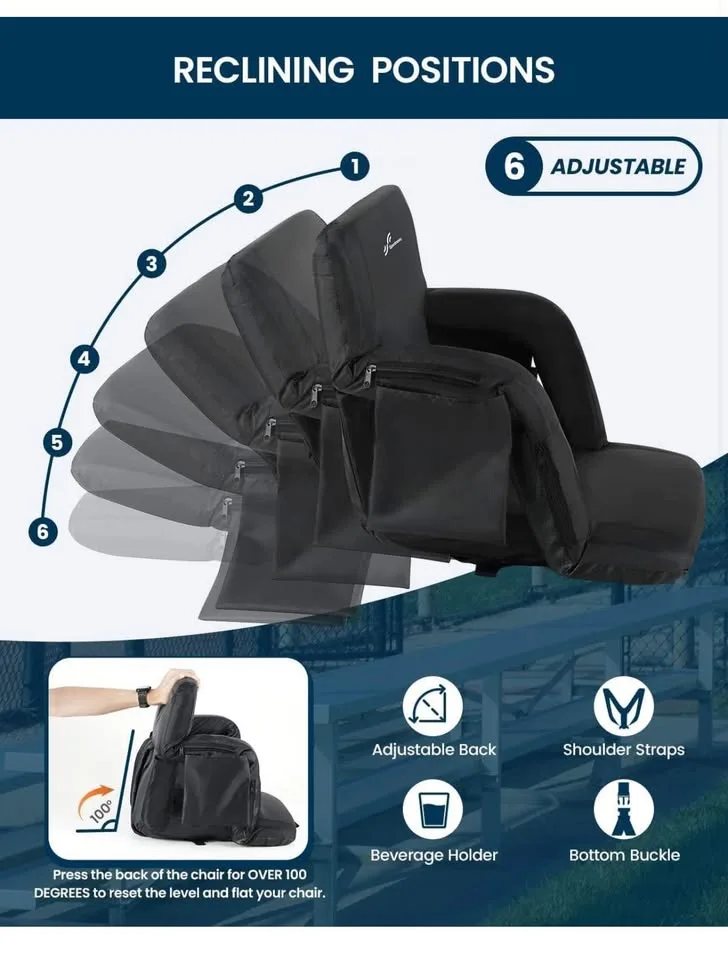 Sportneer Stadium extra wide Seats with Backs image indicator(9)