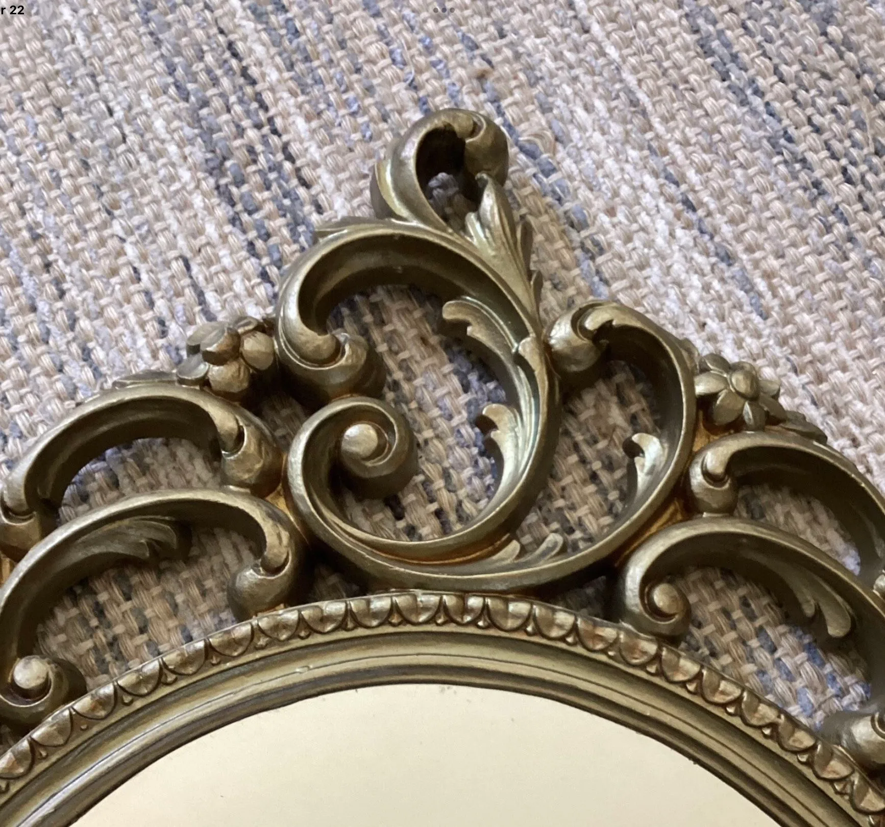 Vintage French Style Glit Carved Mirror 18”x 31” image indicator(5)