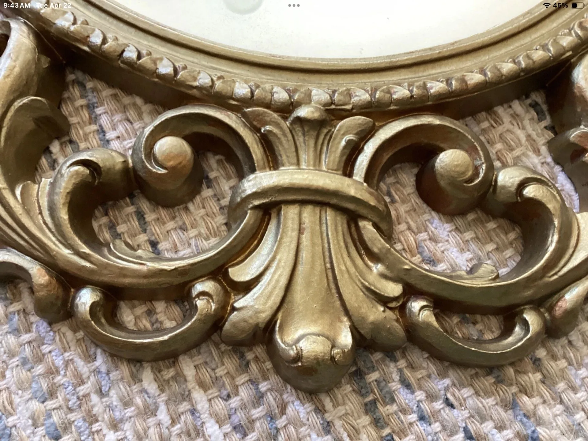 Vintage French Style Glit Carved Mirror 18”x 31” image indicator(7)