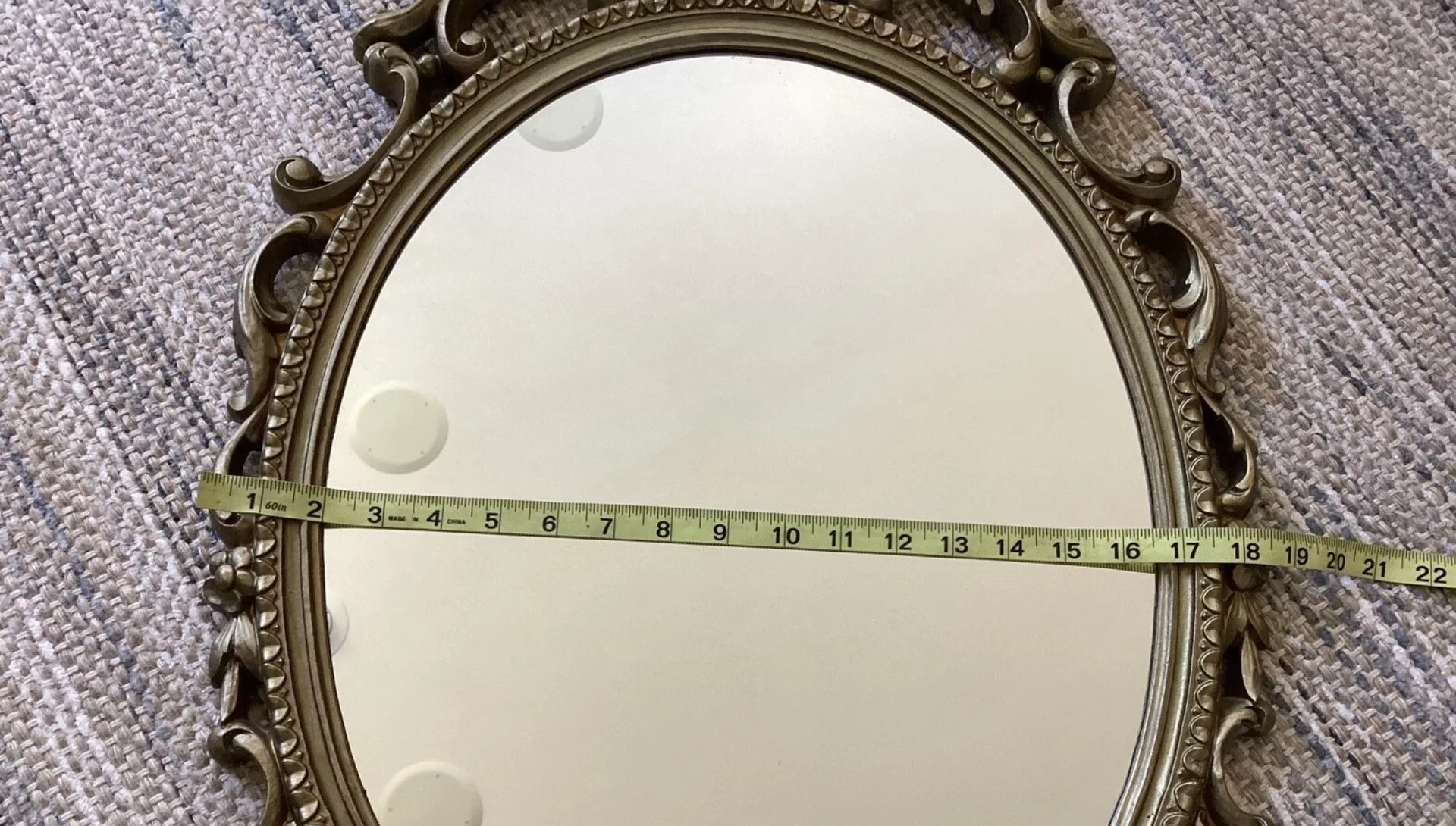 Vintage French Style Glit Carved Mirror 18”x 31” image indicator(9)