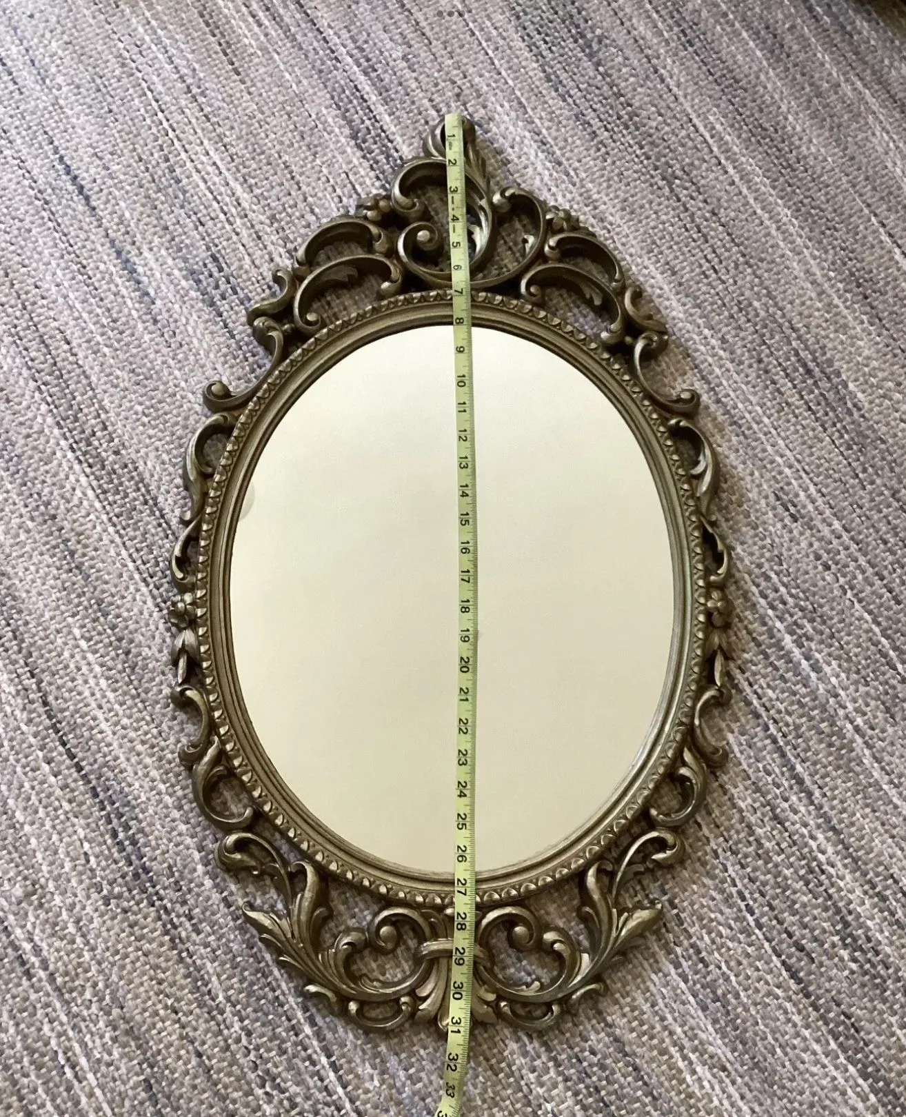 Vintage French Style Glit Carved Mirror 18”x 31” image indicator(10)