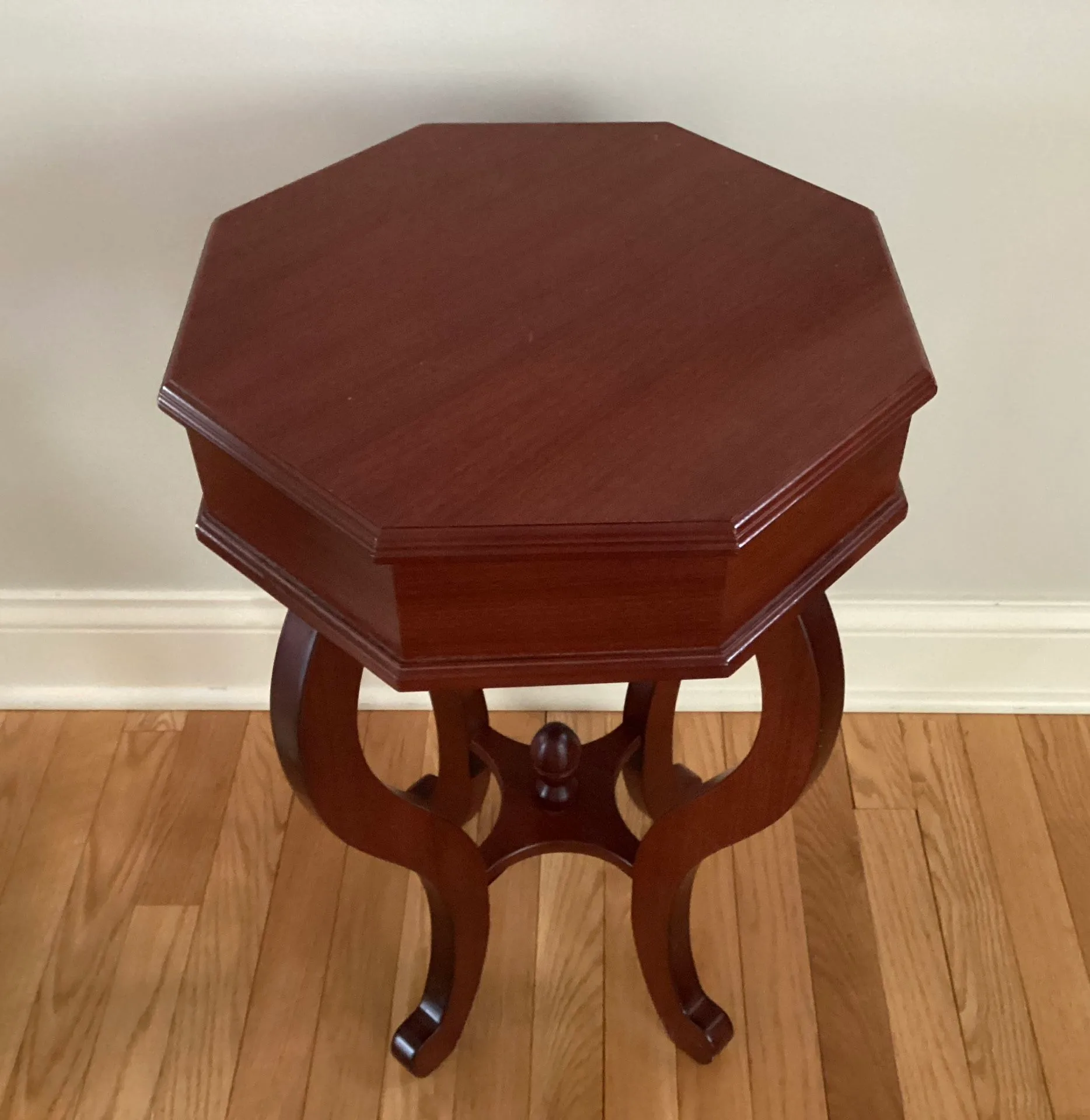 Wooden Accent Side Table Octagon Shape For Home Decor image indicator(3)