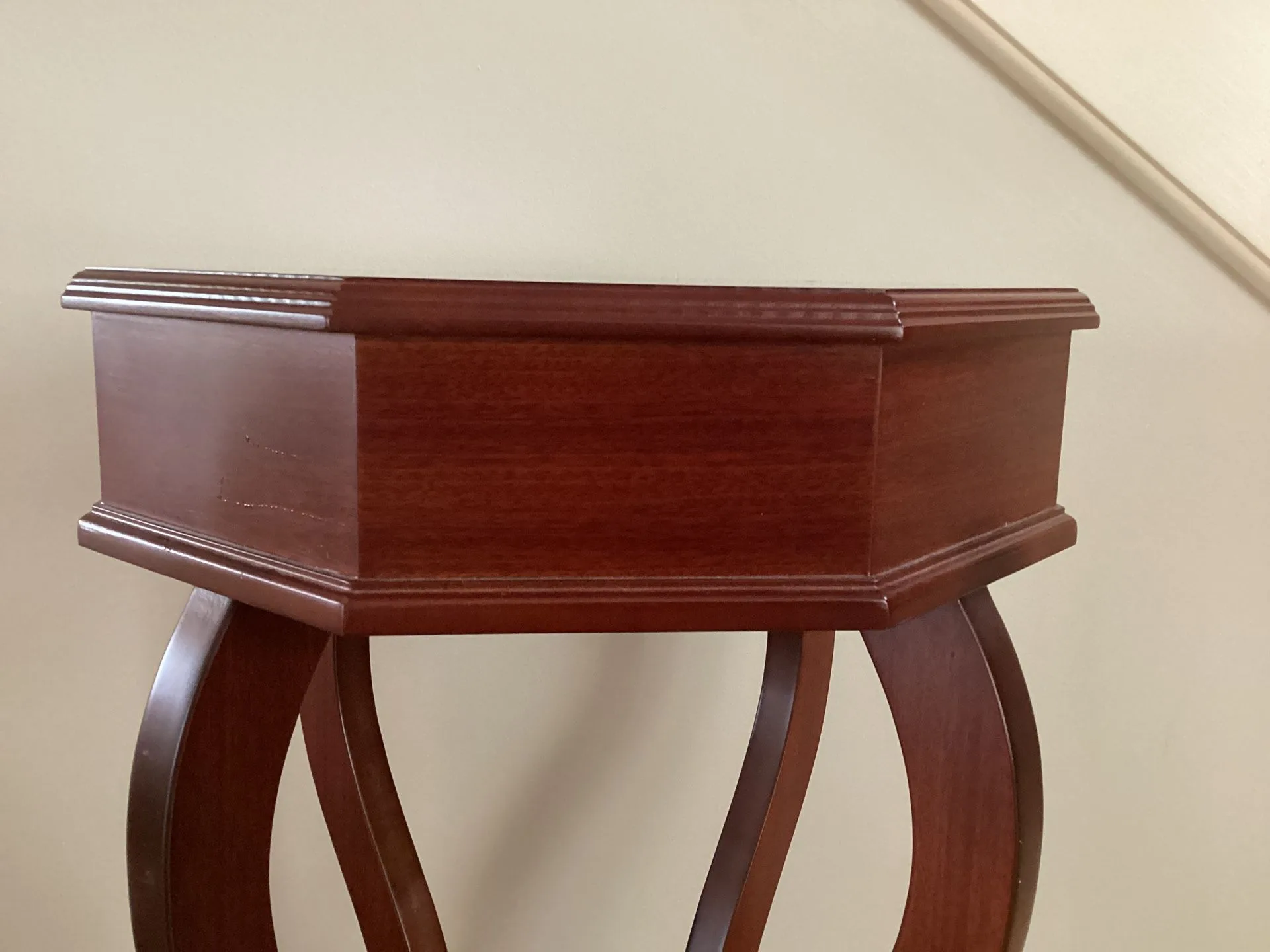 Wooden Accent Side Table Octagon Shape For Home Decor image indicator(5)