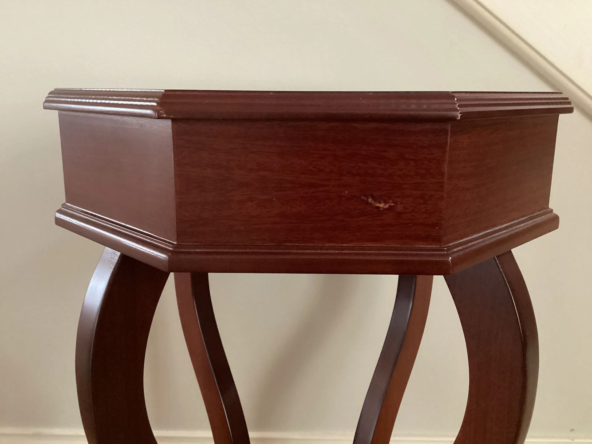 Wooden Accent Side Table Octagon Shape For Home Decor image indicator(8)