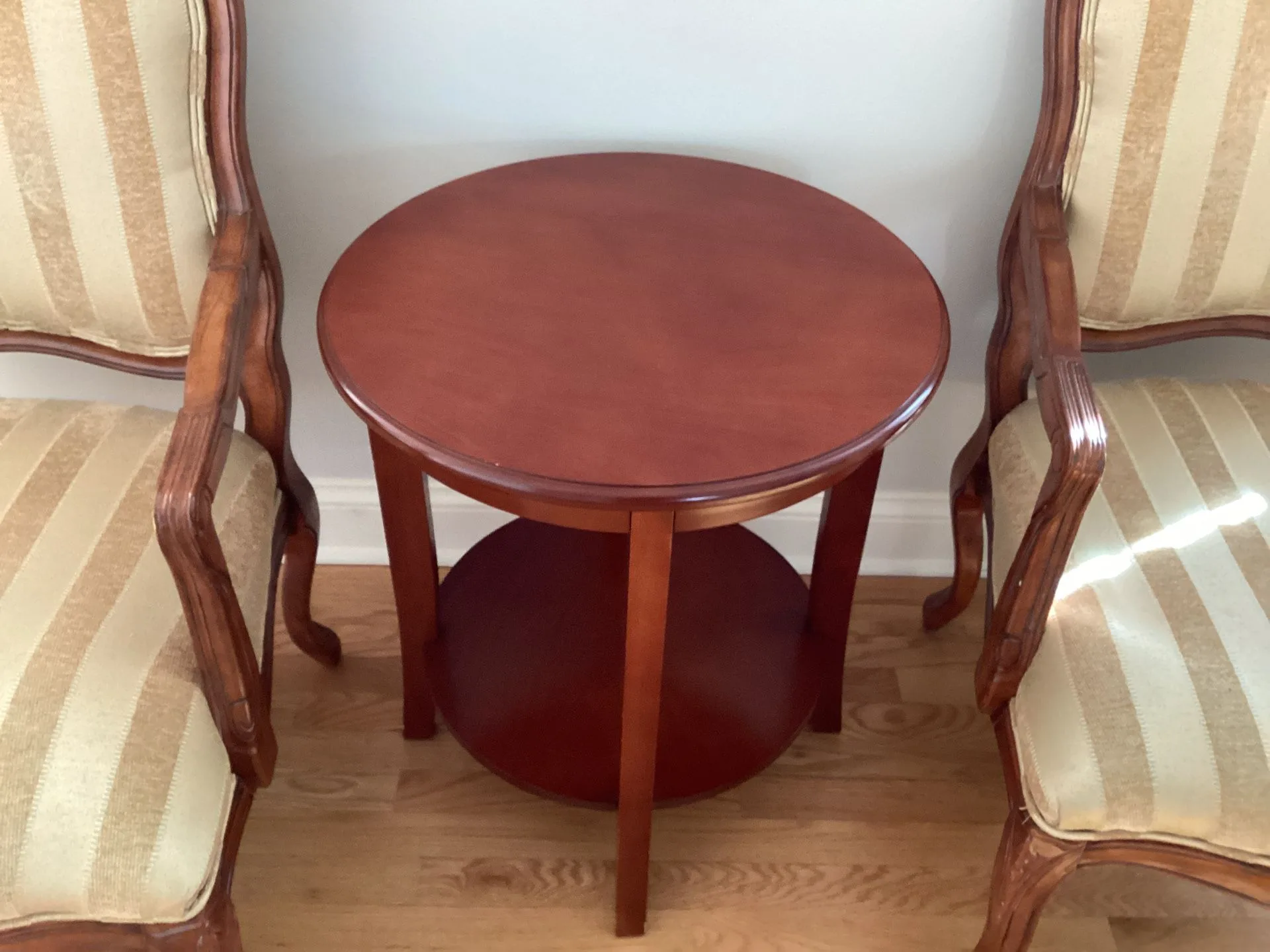 Two Accent Chairs +  Table + Table Glass+ Two Layers Table Cloth image indicator(10)