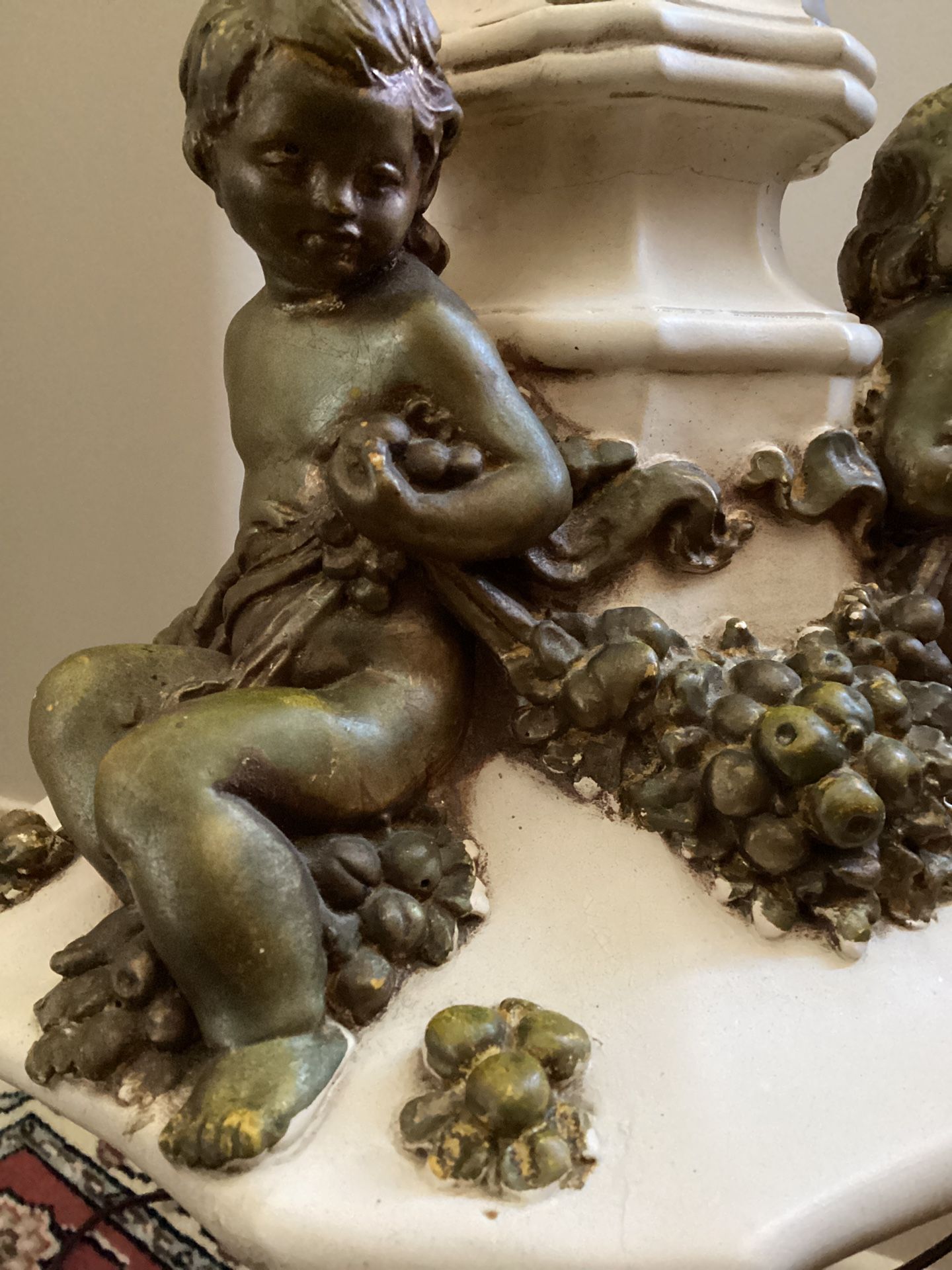 Vintage Cherubs Statue Tall Large Lamp - photo 3