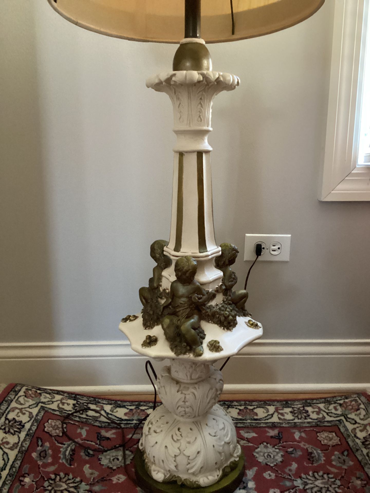 Vintage Cherubs Statue Tall Large Lamp - photo 4