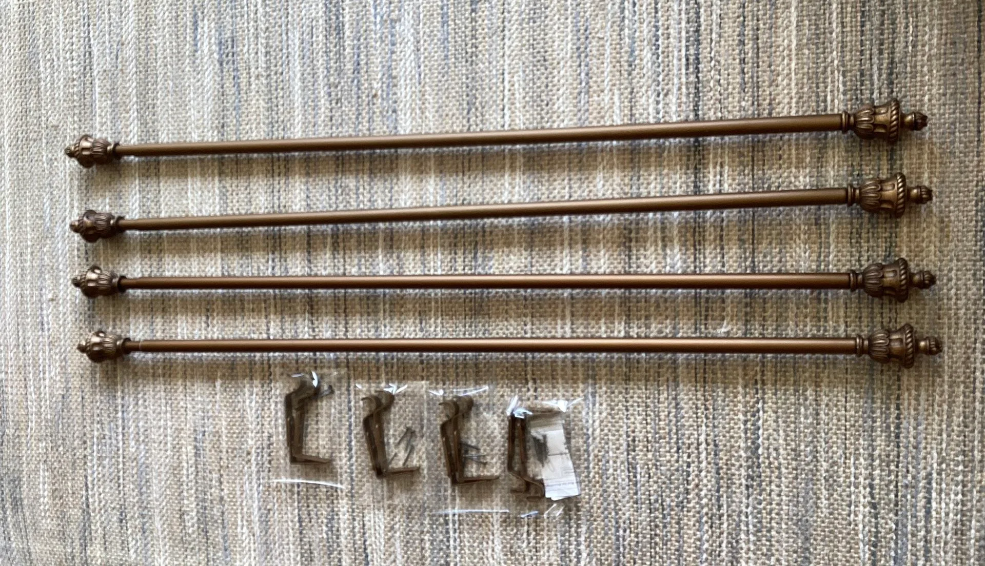 Curtain Rod Metal Bronze Color 44.5”~85” (Set of 4) thumbnail