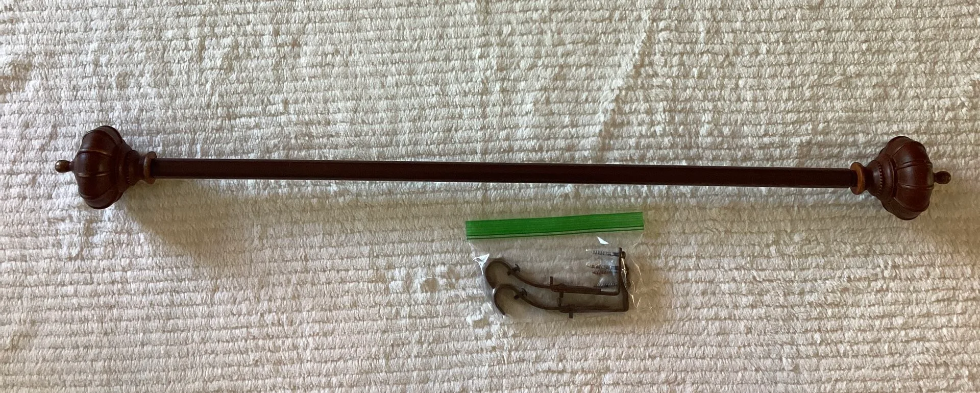 Curtain Drapery Rod with Brackets Metal&Resin Finial Bronze 25”~ thumbnail