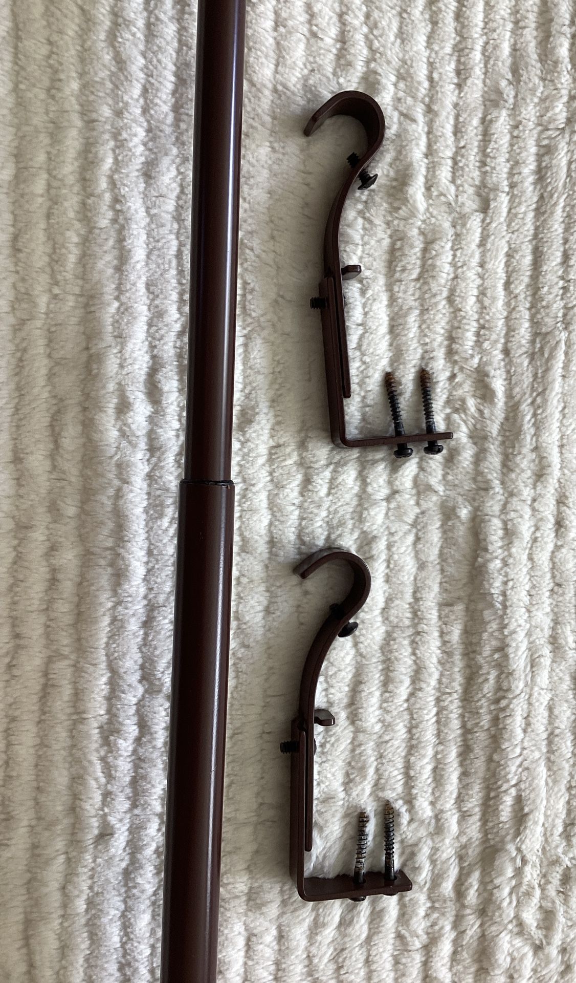 Curtain Drapery Rod with Brackets Metal&Resin Finial Bronze 25”~ - photo 2