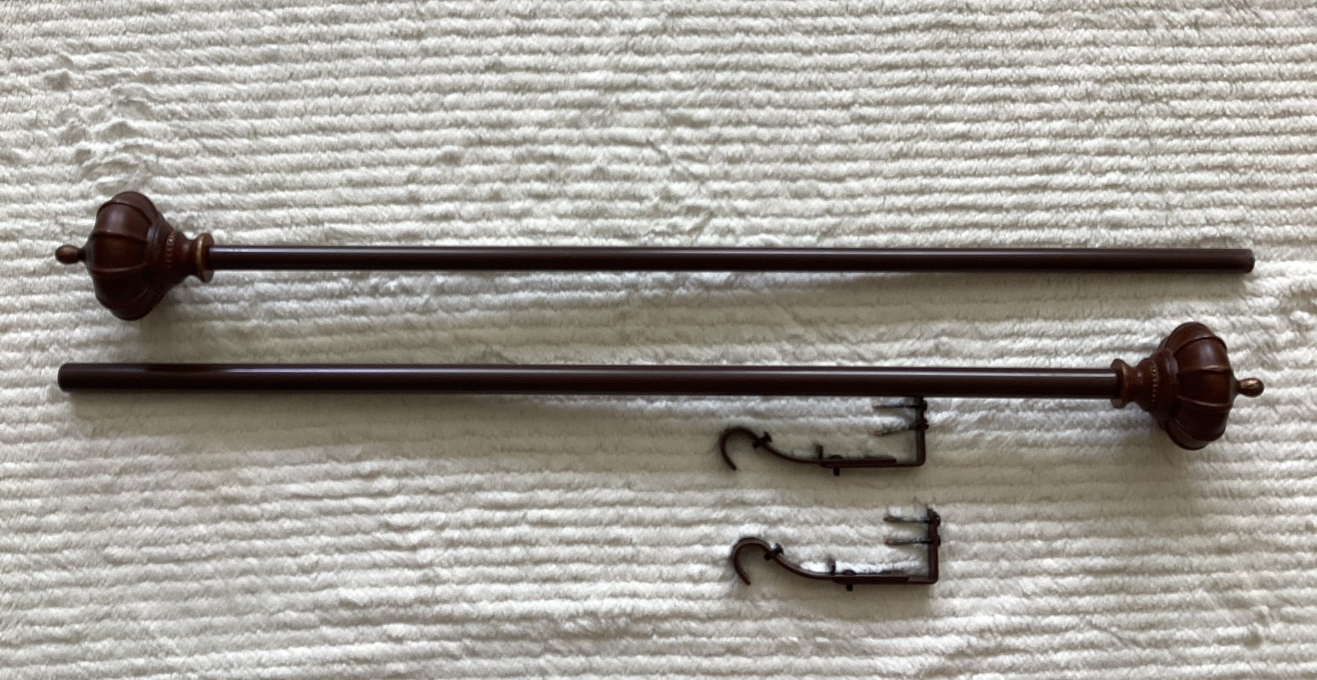 Curtain Drapery Rod with Brackets Metal&Resin Finial Bronze 25”~ - photo 5