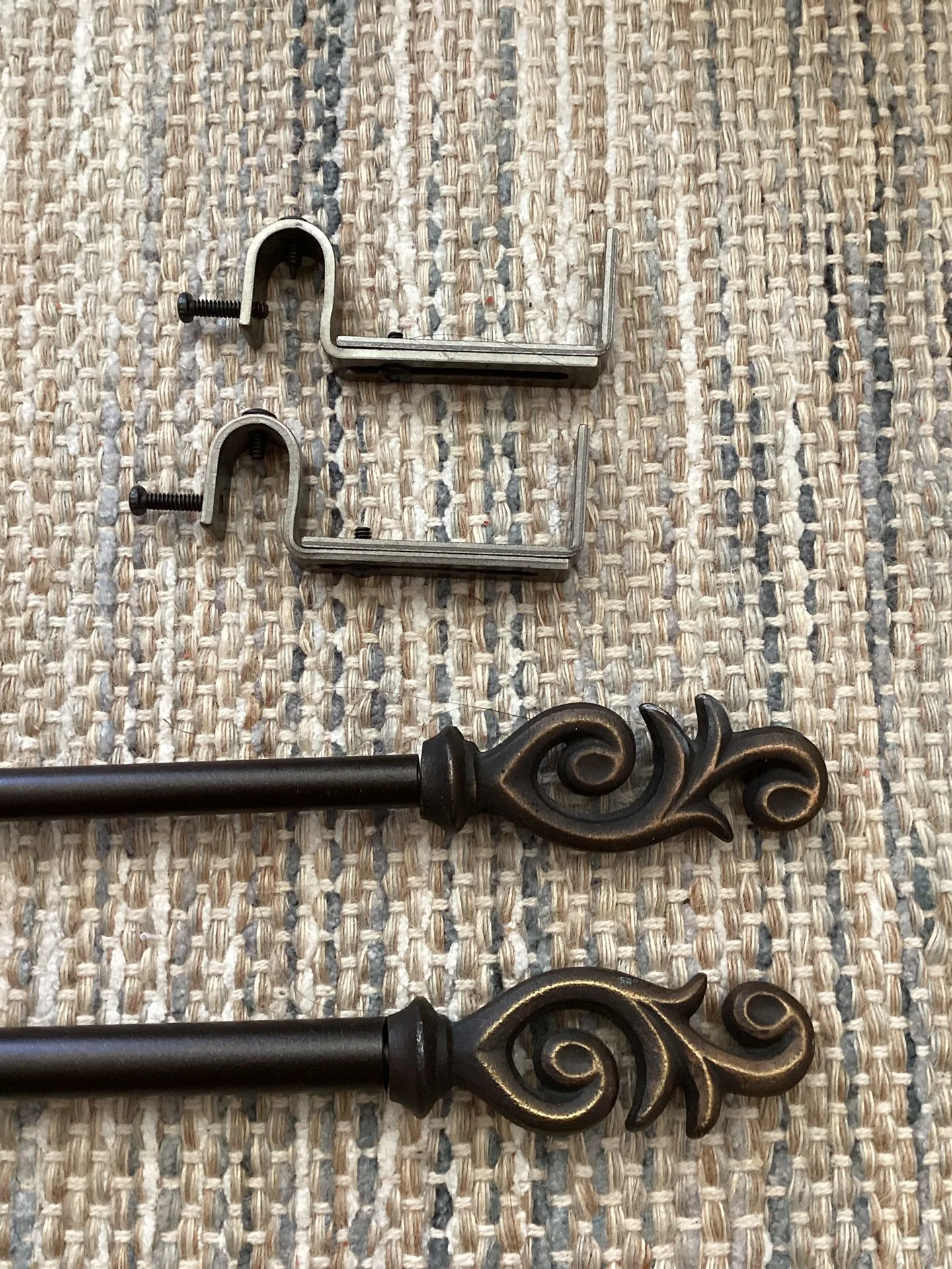 Curtain Rod Drapery Rod Bronze Color Metal 46” ~ 74” Adjustable thumbnail