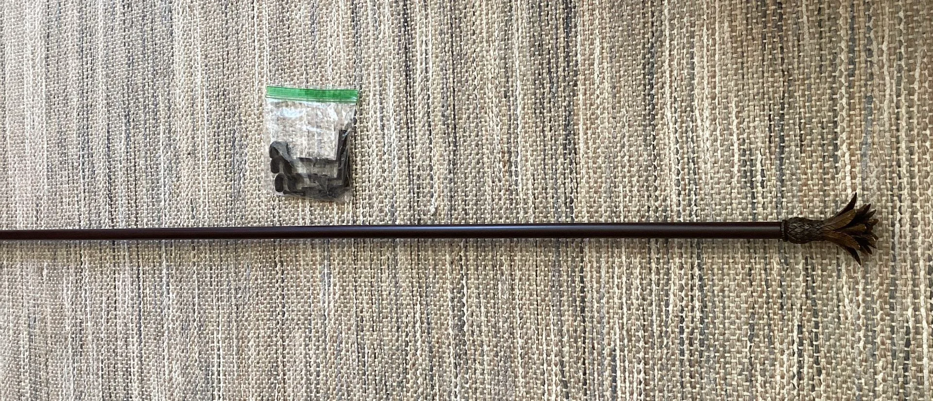 Curtain Rod Drapery Rod Bronze Color Metal Pineapple Ends 57”~10 image indicator(5)