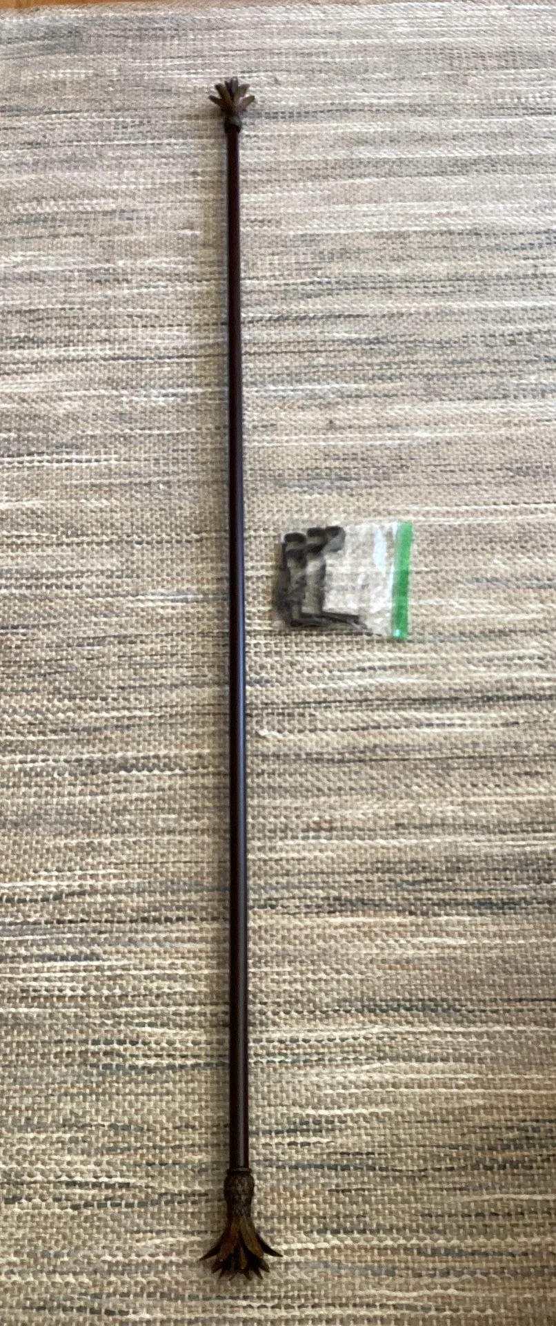 Curtain Rod Drapery Rod Bronze Color Metal Pineapple Ends 57”~10 image indicator(6)