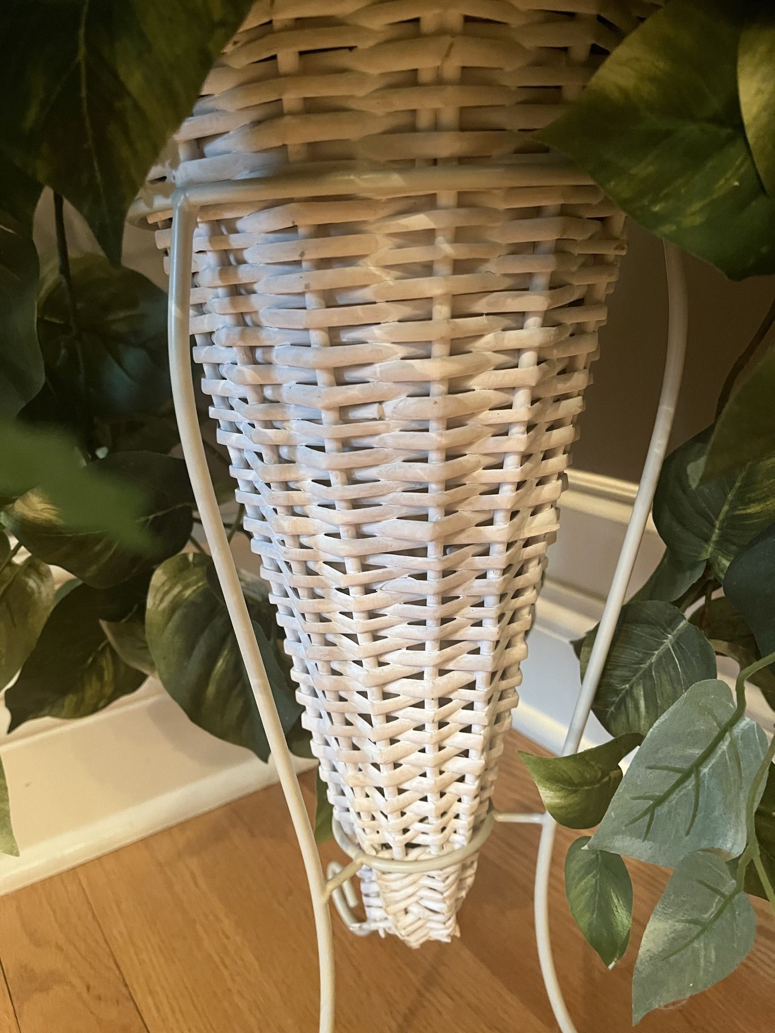 Artificial Floral Plants In Rattan Basket Home Decor Arrangement - photo 4
