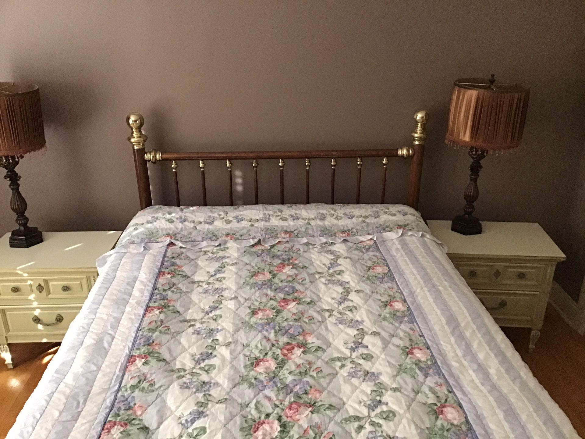 Floral / Stripe Full Duvet Cover Cotton Padded Full Zip Closure - photo 3