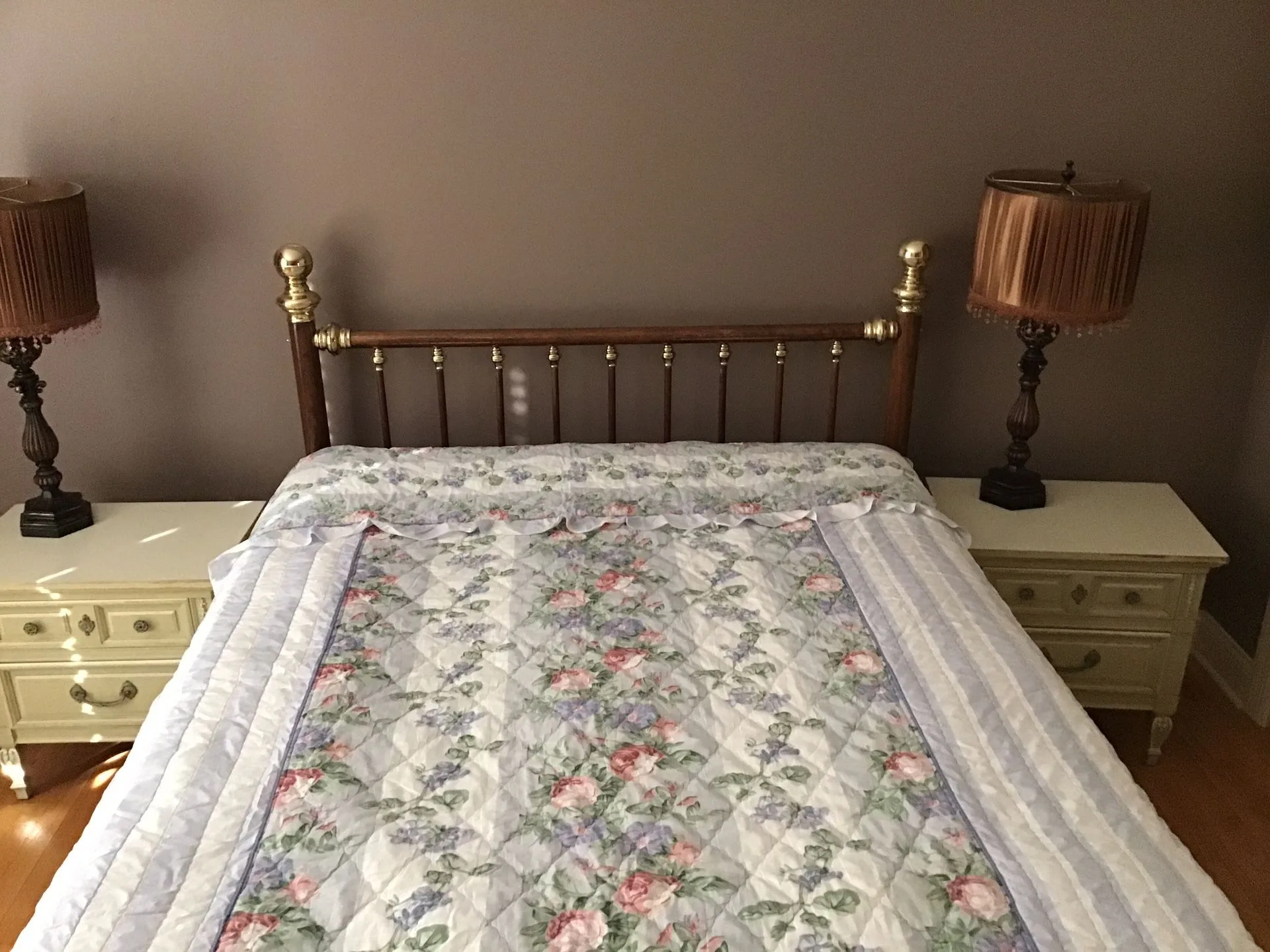 Floral / Stripe Full Duvet Cover Cotton Padded Full Zip Closure image indicator(3)