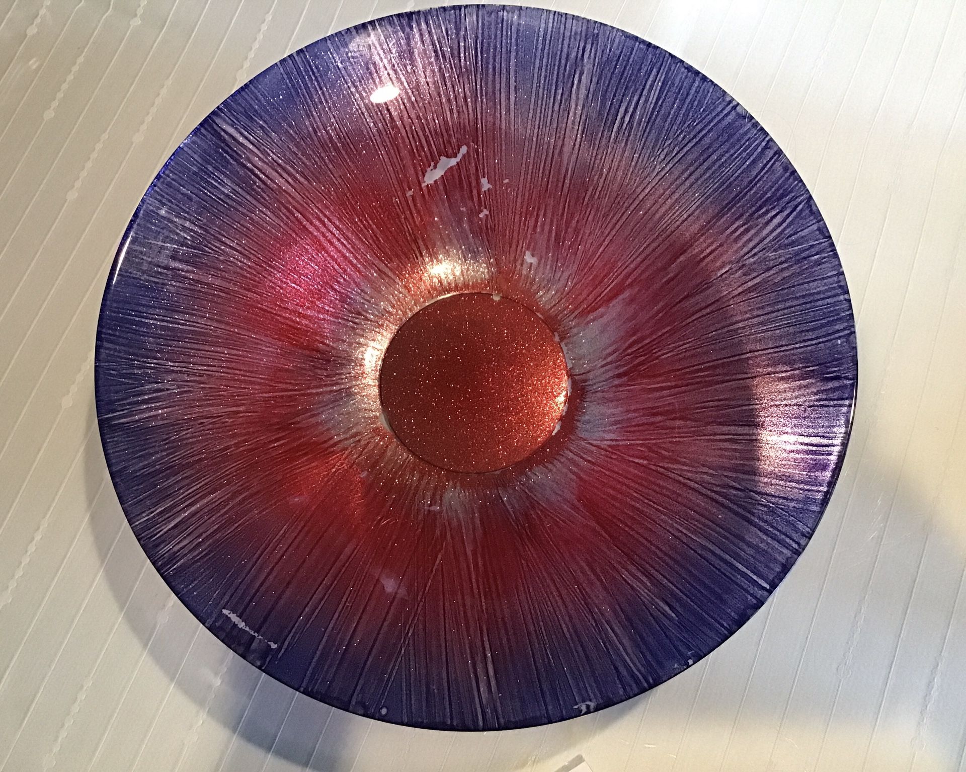 Red Big Glitter Glass Bowl For Storage and Decor -Any Fruit And