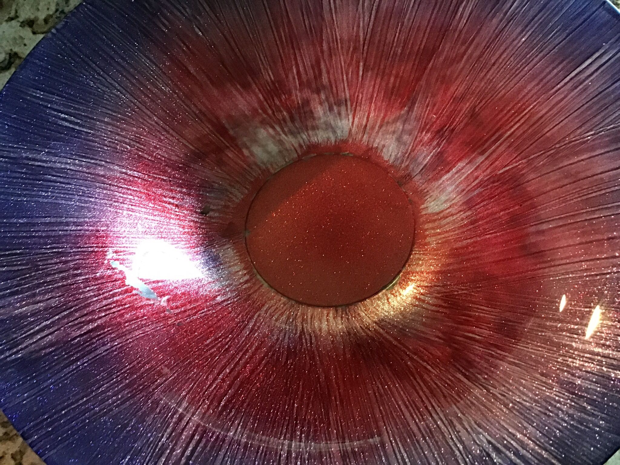 Red Big Glitter Glass Bowl For Storage and Decor -Any Fruit And - photo 3
