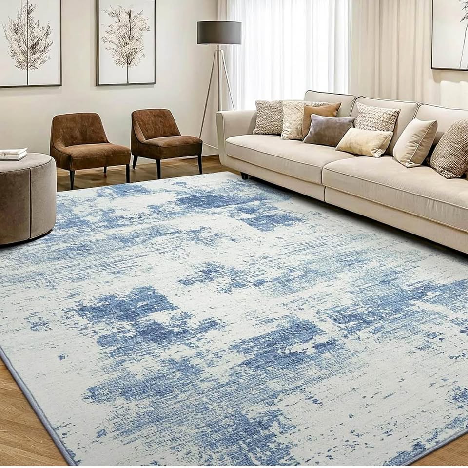 8x10 Modern Abstract Area Rugs Ivory