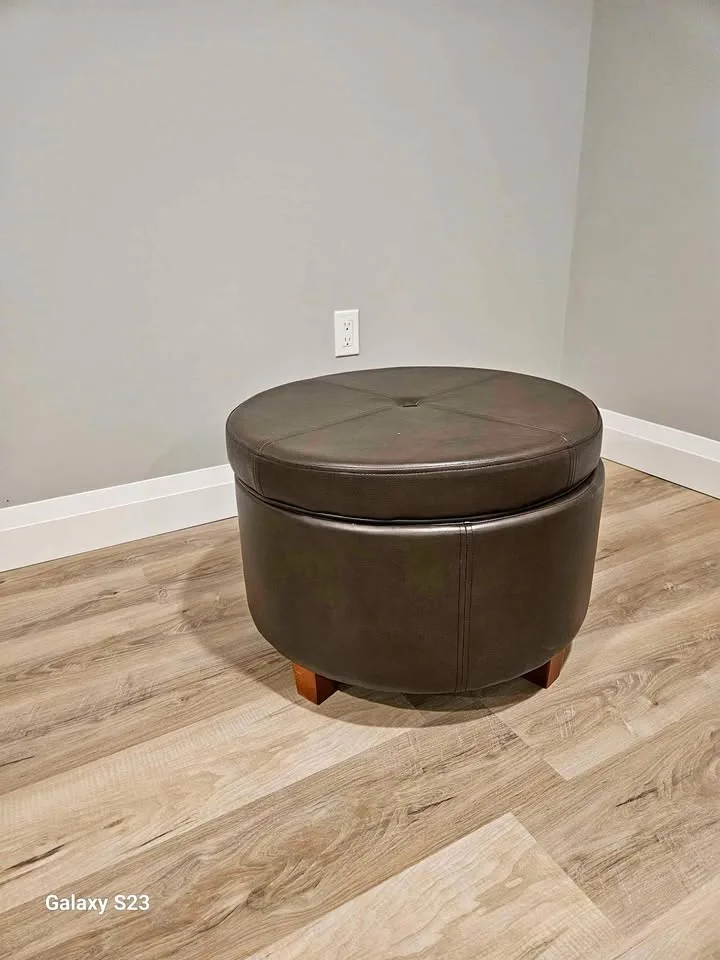Faux Leather ottoman