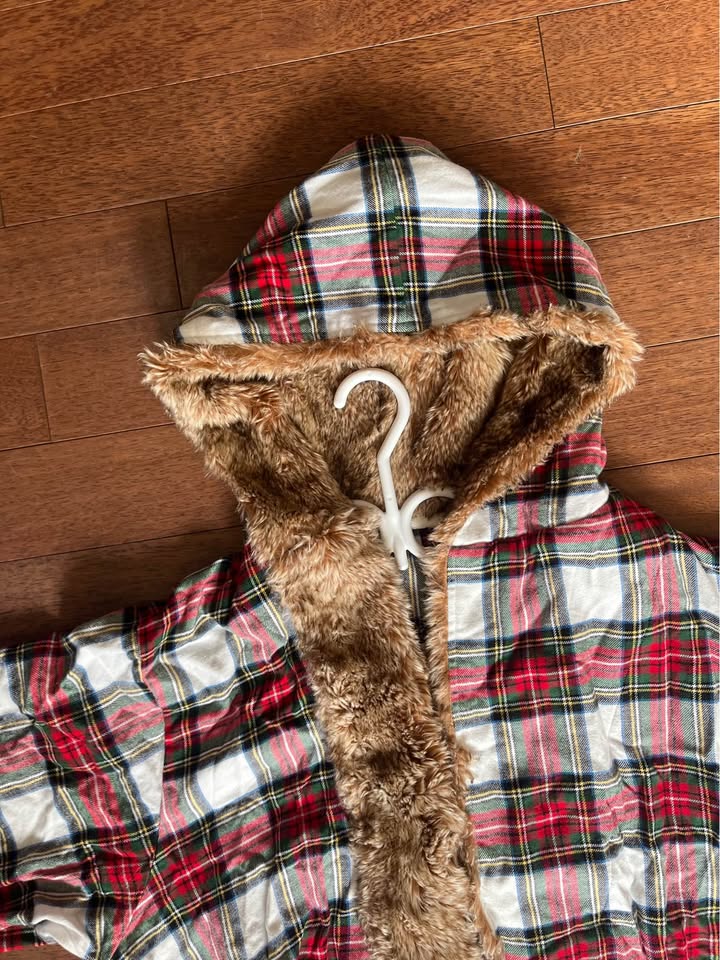 Patterned Fur Robe with Hood | Make me an offer - photo 2