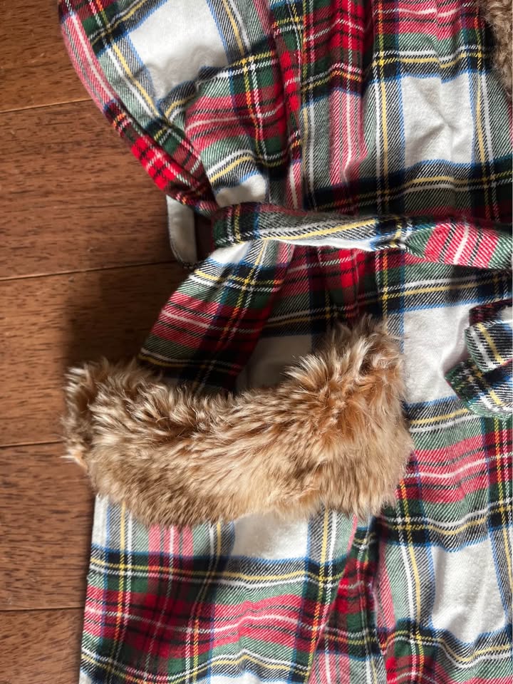 Patterned Fur Robe with Hood | Make me an offer - photo 4