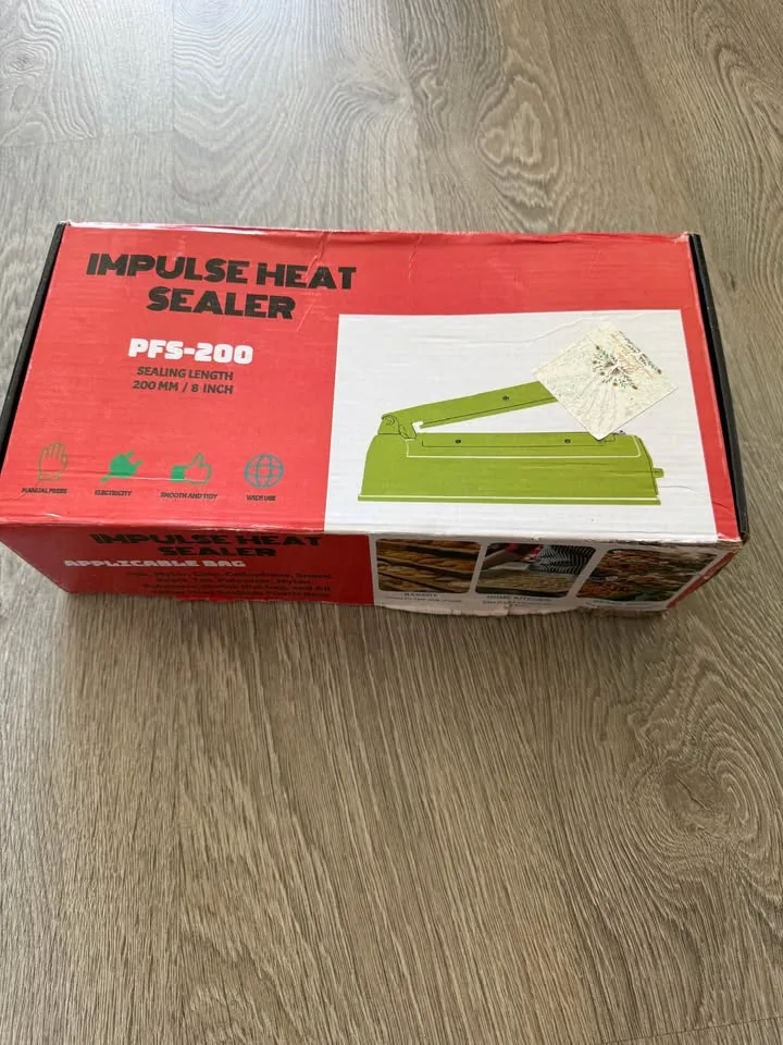 FS-200 300 mm Impulse Heat Sealing Plastic Bag Closer Sealer 8" image indicator(2)