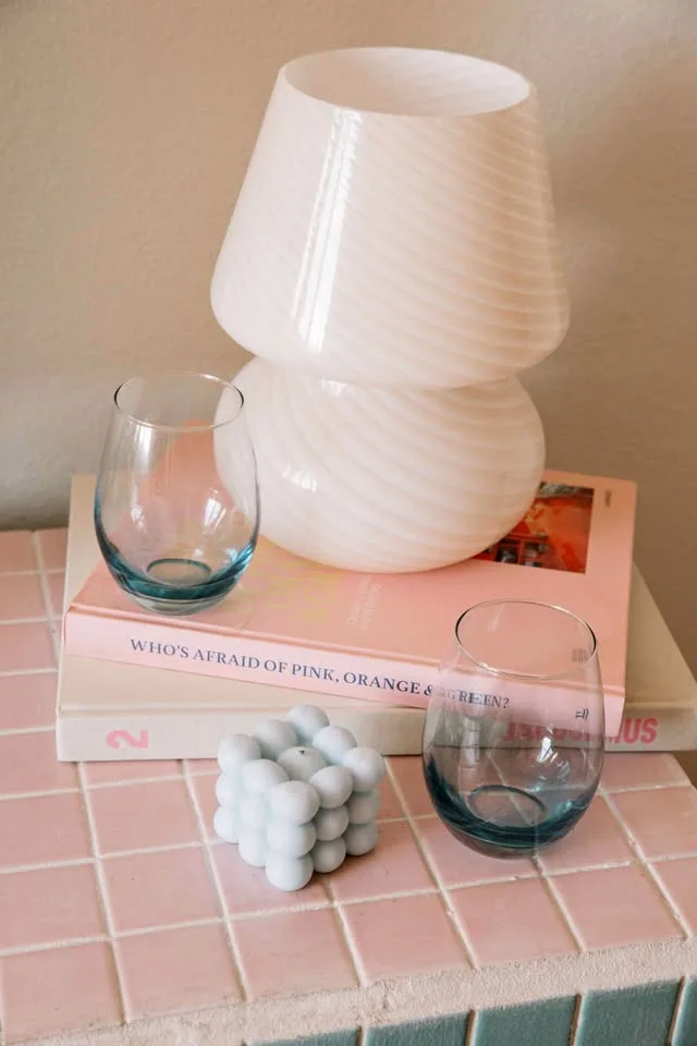 Set of 2 Ombre Stemless Glasses Sky Blue