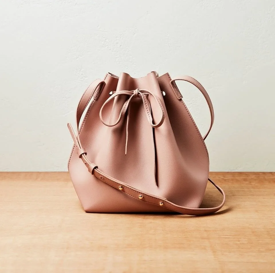 Vegan Leather Bow Tie Bucket Bag
