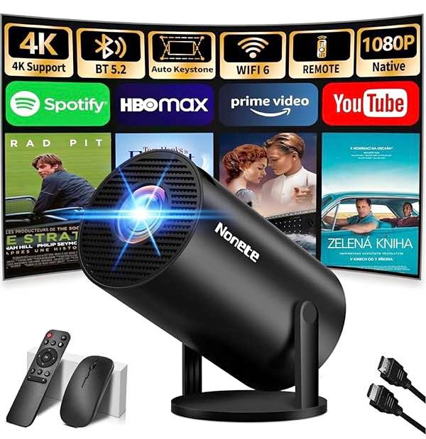[2026 Upgraded] Mini Projector Support 4K 1080P FHD