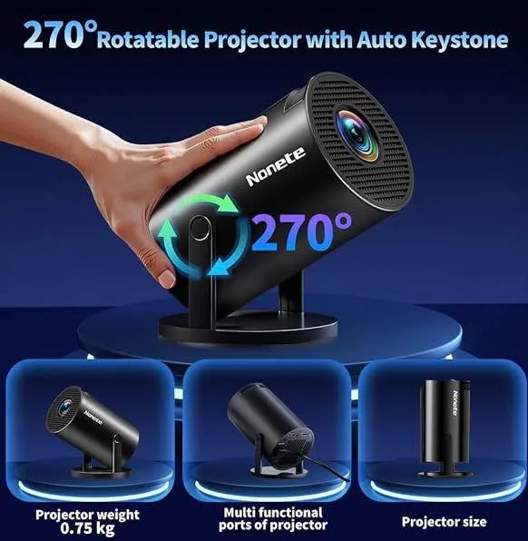 [2026 Upgraded] Mini Projector Support 4K 1080P FHD image indicator(4)