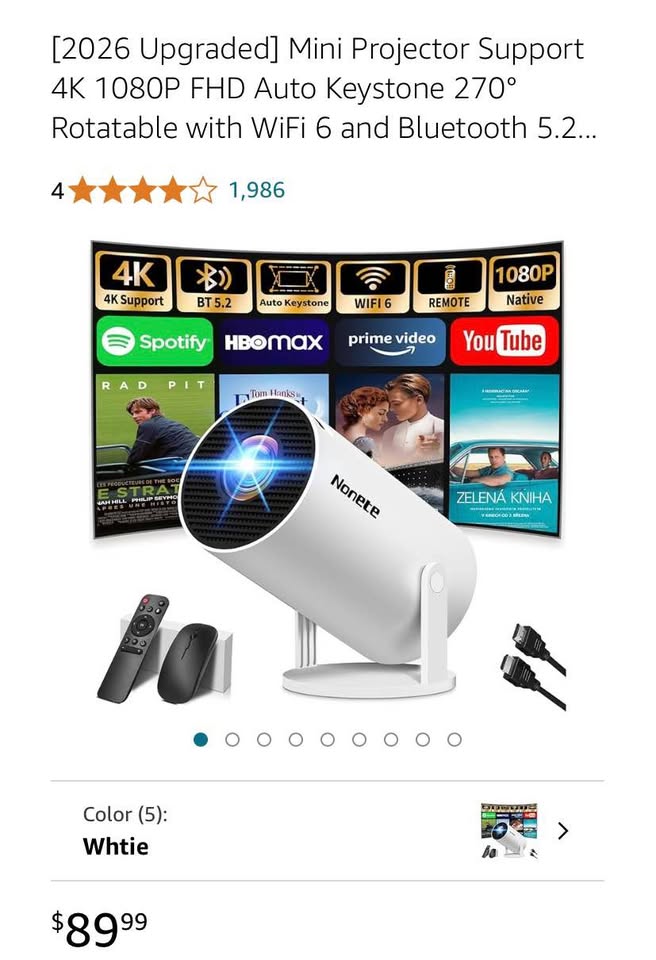 [2026 Upgraded] Mini Projector Support 4K 1080P FHD - photo 5