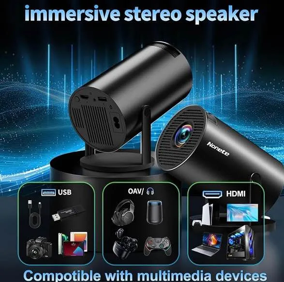 [2026 Upgraded] Mini Projector Support 4K 1080P FHD image indicator(9)