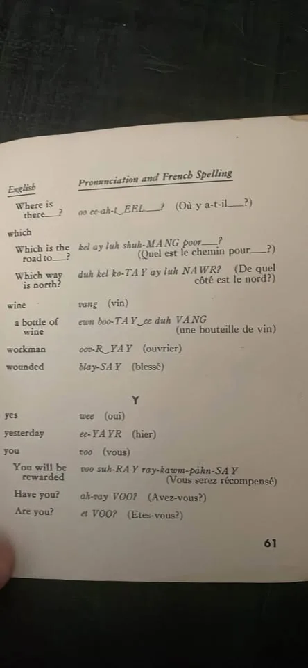 WW II French Language Guide - Made by “The War Department” image indicator(5)