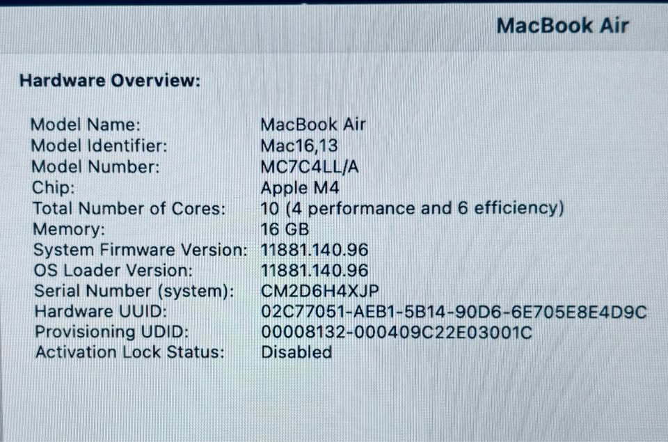 APPLE MACBOOK 15” M4 2025 16GB RAM 512GB SSD with Apple Care+ - photo 3