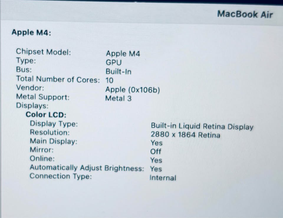 APPLE MACBOOK 15” M4 2025 16GB RAM 512GB SSD with Apple Care+ - photo 4