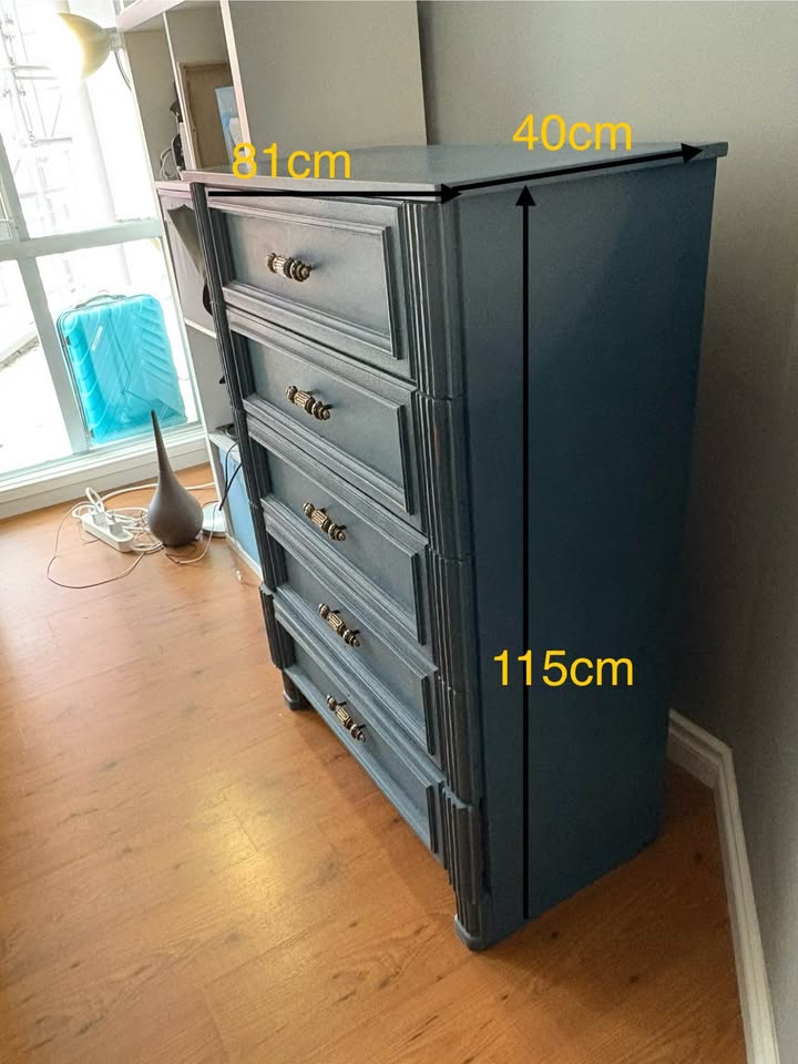5-drawer wooden and plywood dresser - photo 2