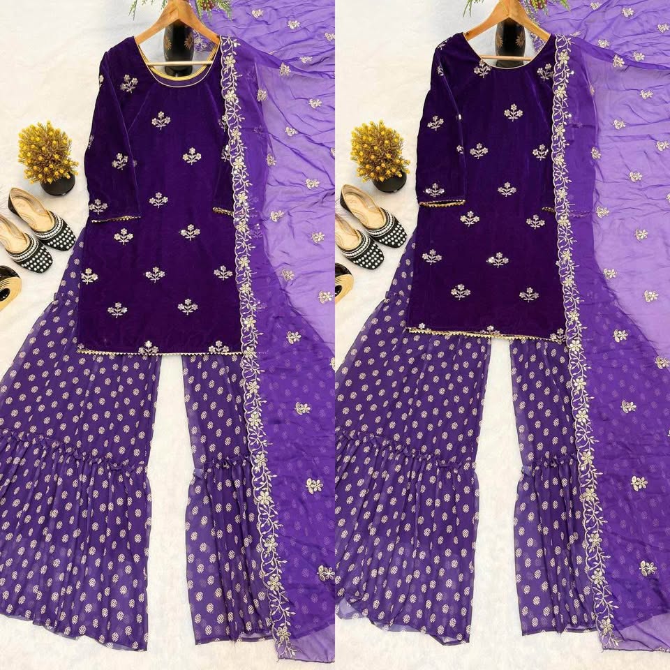 Velvet gharara suit - photo 2