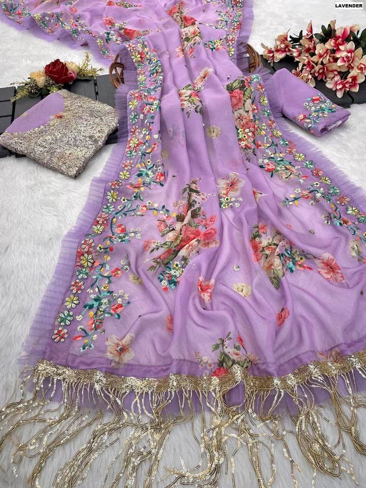 Beautiful floral saree