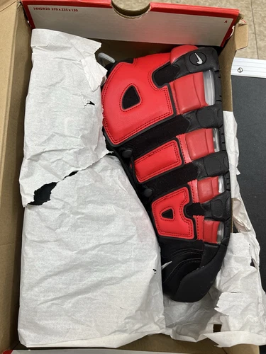 NIKE Air More Uptempo '96 Black/Red Size 12 - photo 2